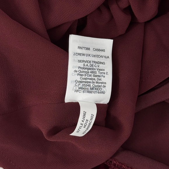 NWT J. Crew Burgundy Red Velvet Top Women's Size 8 Faux-Wrap Holiday Party - Picture 13 of 13